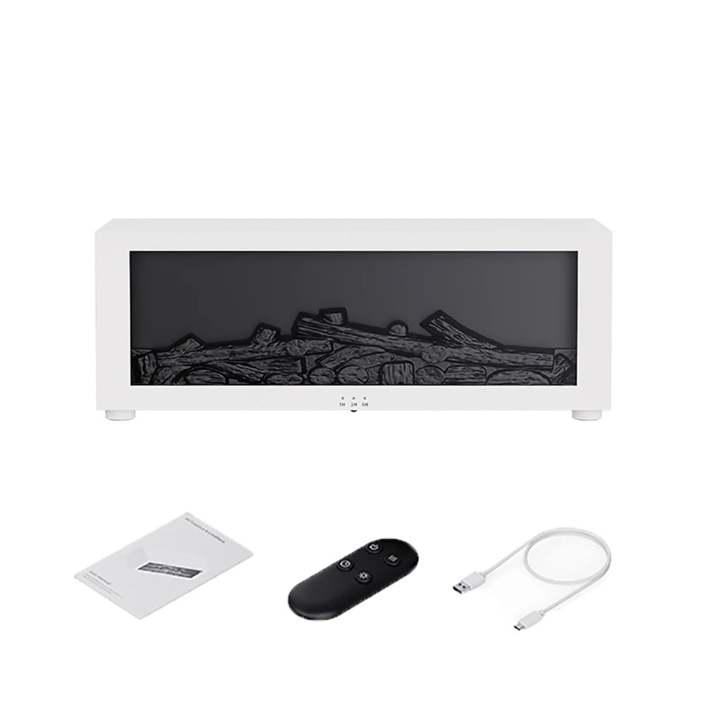 Fireplace Flame Humidifier with Essential Oil Diffuser & Remote Control | 7 LED Colors