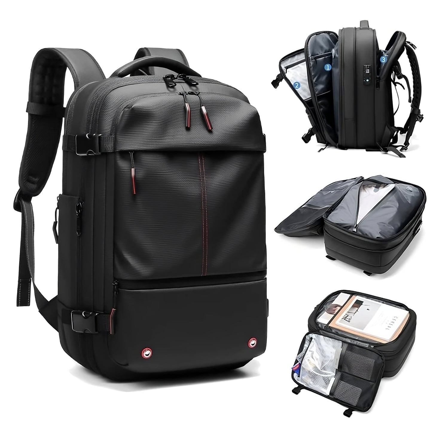 Smart Compression Travel Backpack β 60L Capacity in Carry-On Size | Vacuum Seal, Water-Resistant, TSA-Approved & Anti-Theft Design