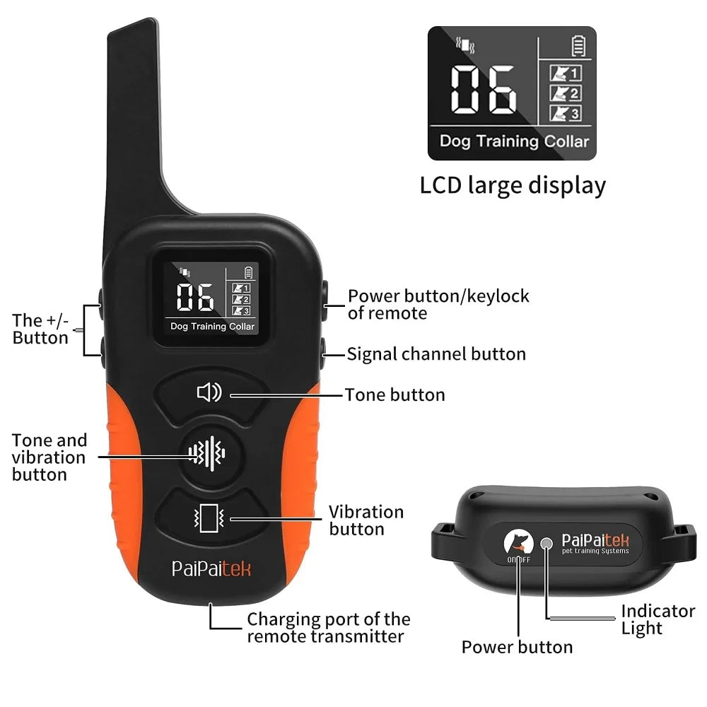 Dog Training Collar – No-Shock Humane Trainer | Vibration & Beep | 3300ft Range