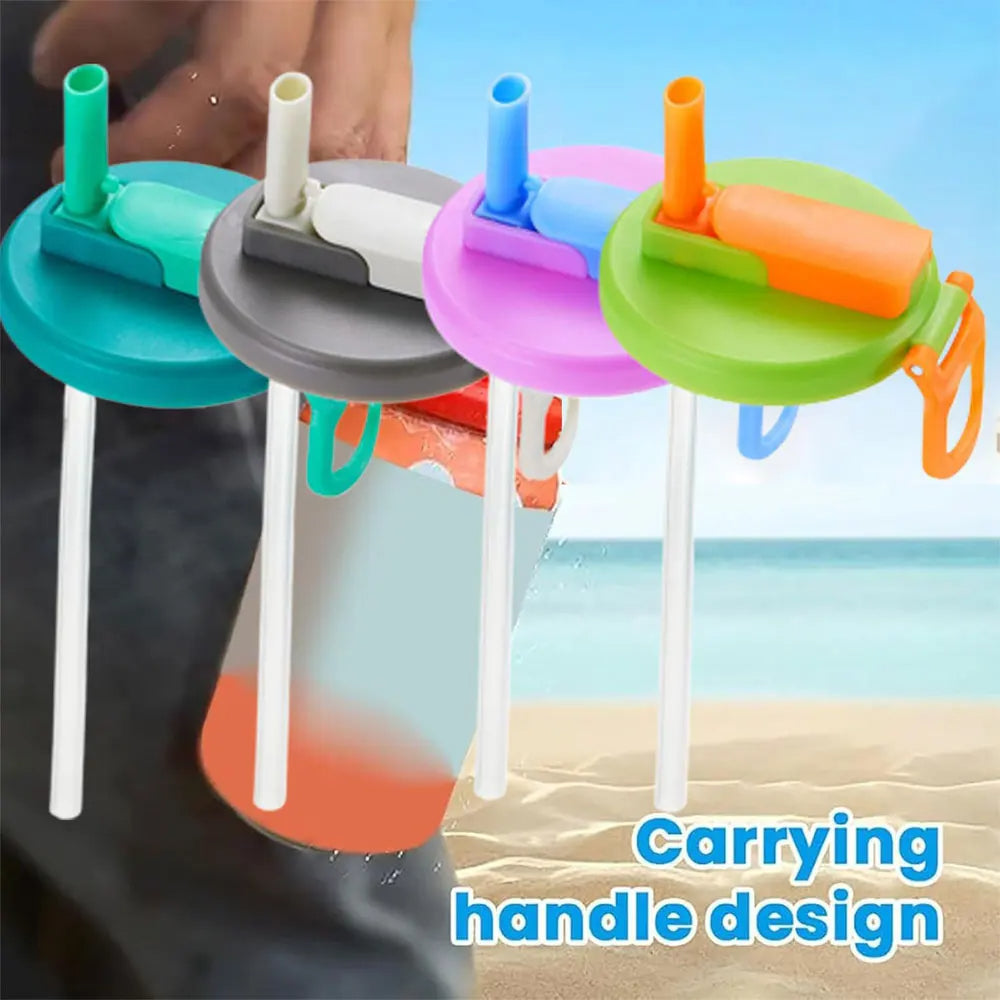 Reusable Soda Can Lid Covers with Silicone Straws – Spill-Proof, BPA-Free, Colorful Drink Covers (Fits 2.13" Cans)