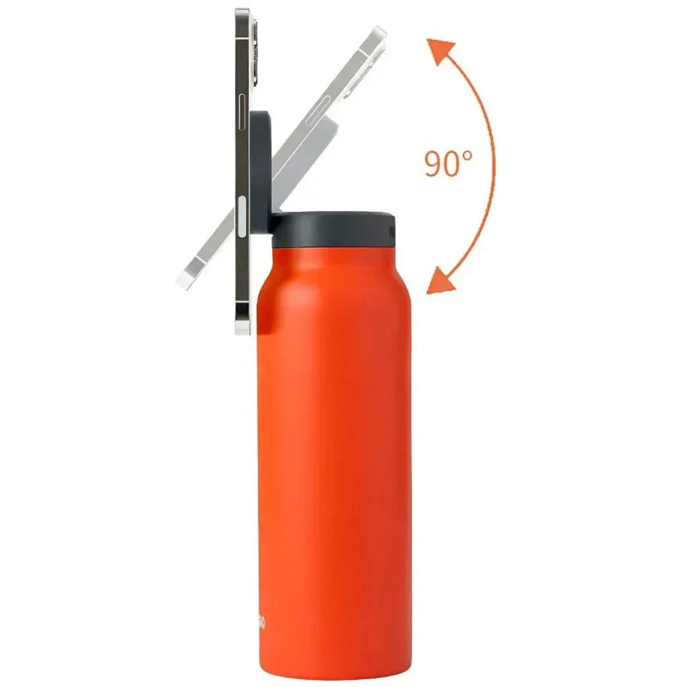 Smart Water Bottle with MagSafe Phone Mount – 24oz Insulated Stainless Steel with 360° Rotating Holder