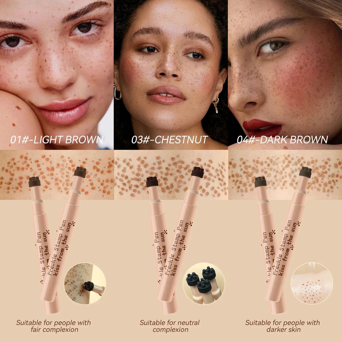 Waterproof Freckle Pen – Natural-Looking, Long-Lasting Faux Freckles (4 Shades)