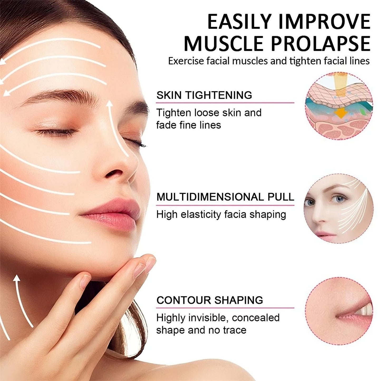 Anti-Wrinkle Beauty Stickers – Invisible Face Lift Patches with Hyaluronic Acid & Collagen
