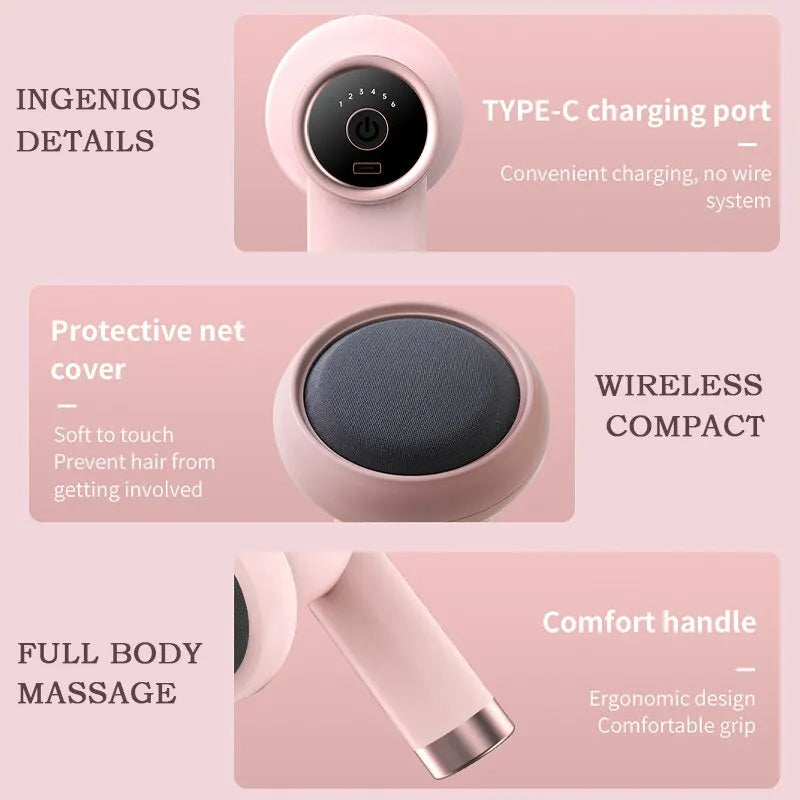 Muscle Relaxation Massage Gun – Deep Tissue, Cordless Recovery Tool with 5 Interchangeable Heads