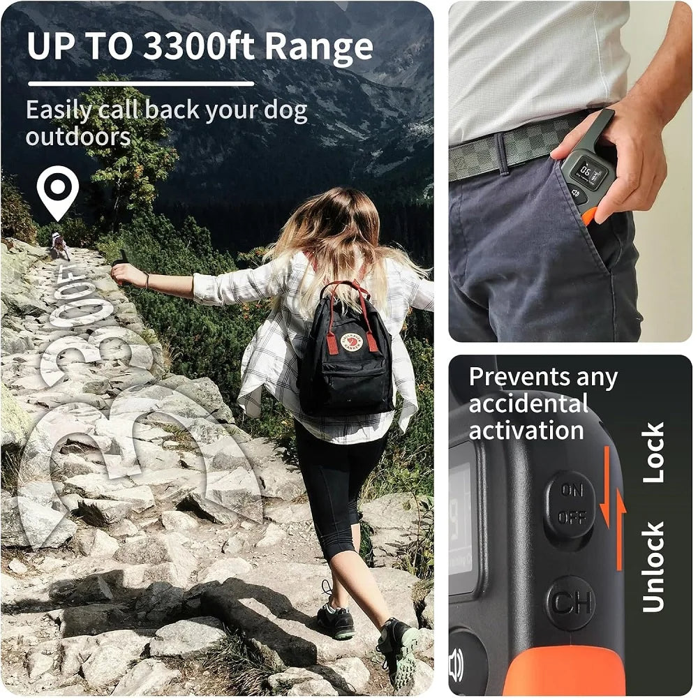 Dog Training Collar – No-Shock Humane Trainer | Vibration & Beep | 3300ft Range