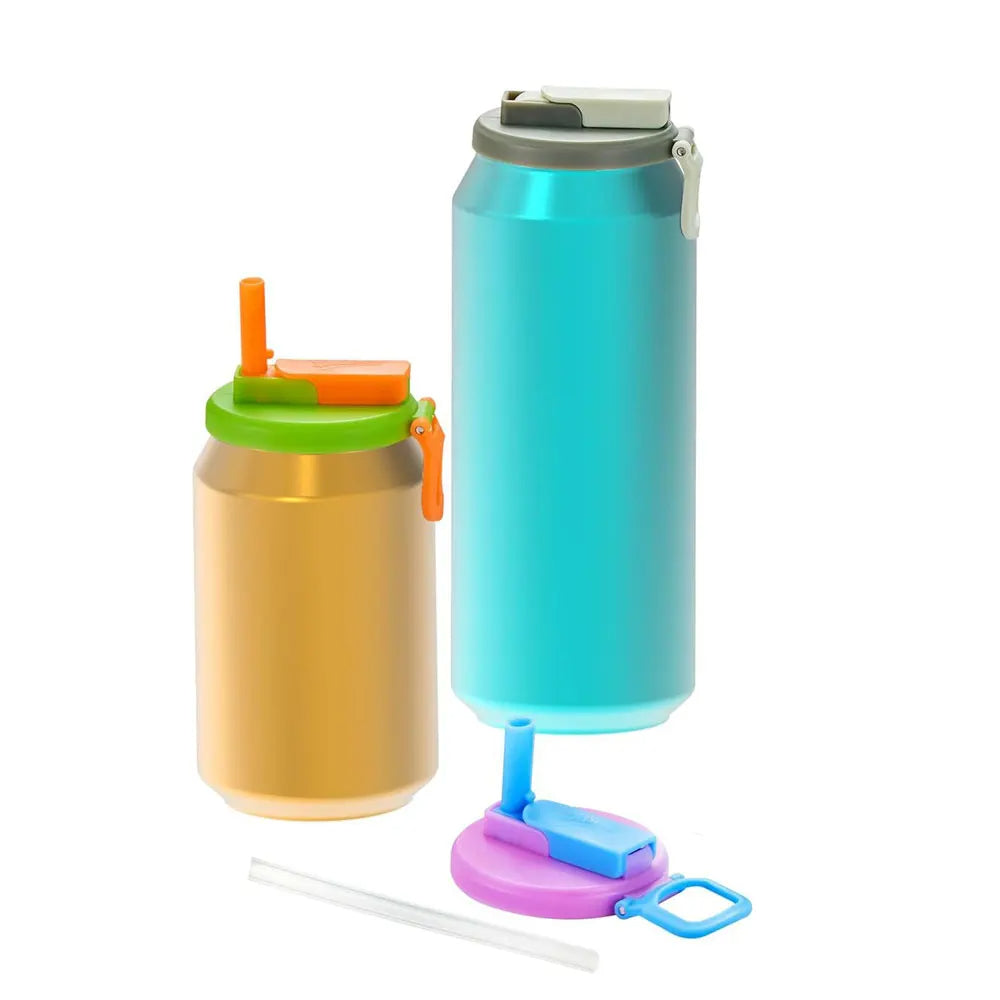 Reusable Soda Can Lid Covers with Silicone Straws – Spill-Proof, BPA-Free, Colorful Drink Covers (Fits 2.13" Cans)