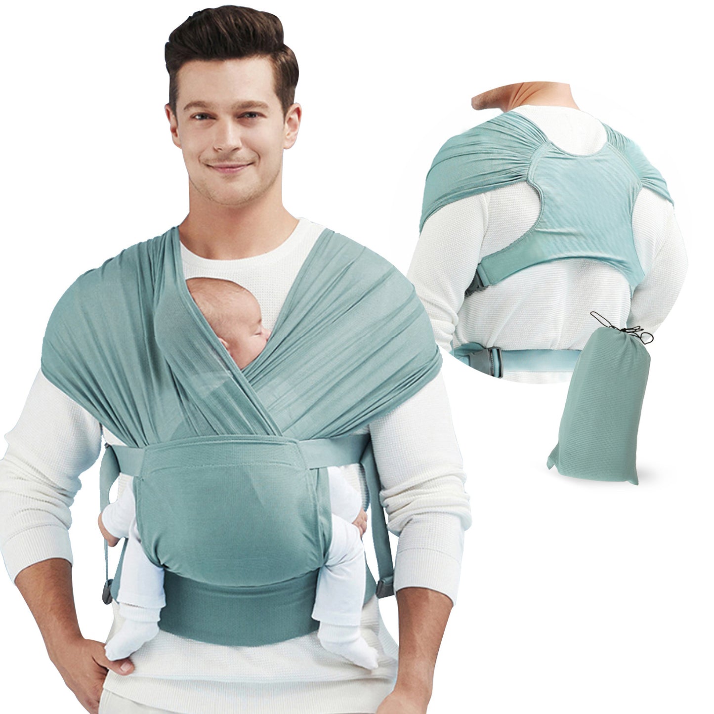 Baby Sling Wrap Stretchy Carrier – Breathable, No-Wrap Baby Carrier for Newborns, Infants & Preemies