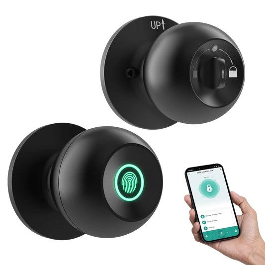 Smart Door Knob – Keyless Entry Lock | Fingerprint & Bluetooth App Access