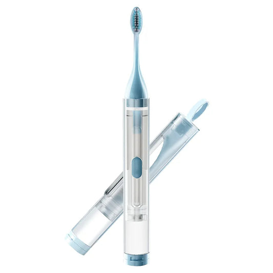 Portable 3-in-1 Travel Toothbrush with Built-in Toothpaste Tube and Case – Extra Soft Bristles