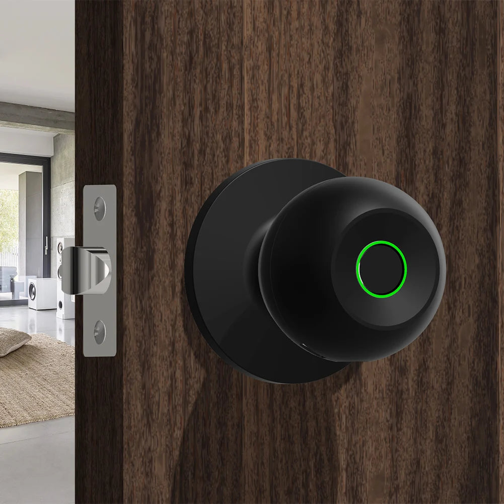 Smart Door Knob – Keyless Entry Lock | Fingerprint & Bluetooth App Access