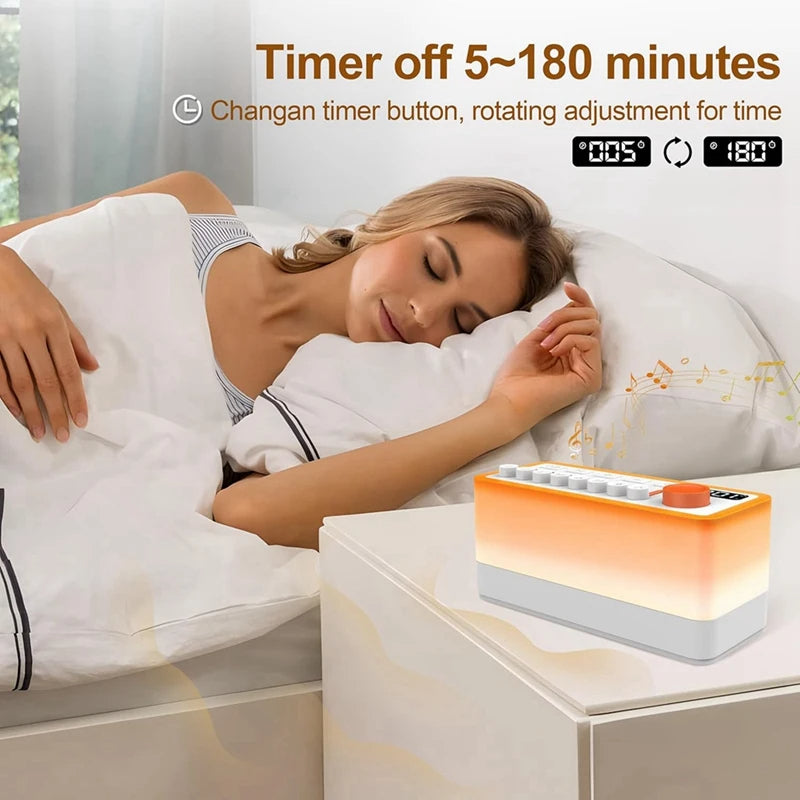 Ambient Sound Machine – 8 Soothing Sounds, Night Light, Bluetooth Speaker & Sleep Timer