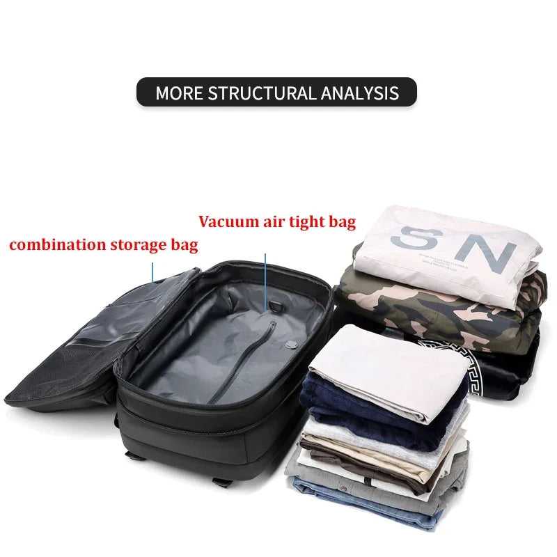 Smart Compression Travel Backpack – 60L Capacity in Carry-On Size | Vacuum Seal, Water-Resistant, TSA-Approved & Anti-Theft Design